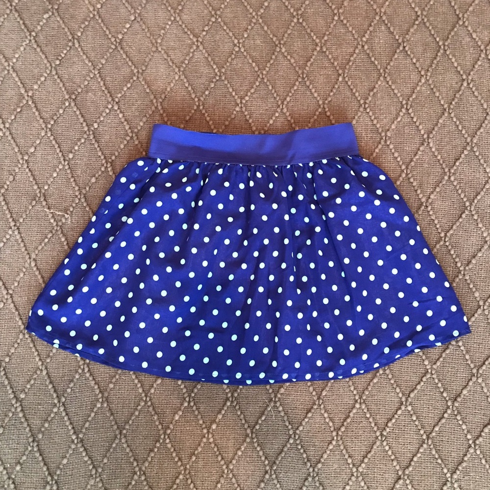Blue polka dot skirt